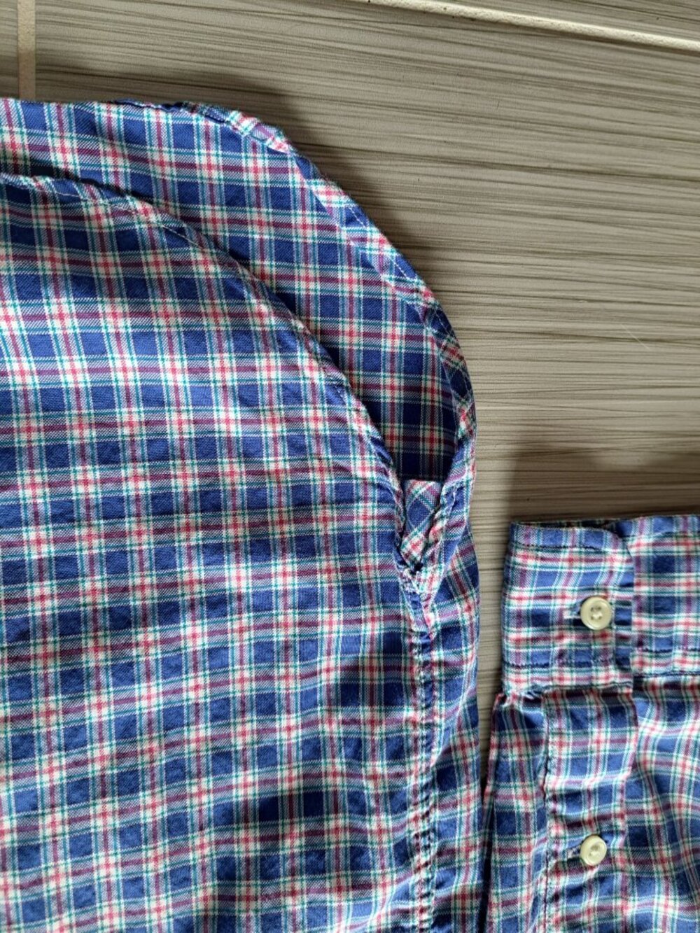 Ralph Lauren Men's Blue Plaid Button-Up Shirt Pony Logo Long Sleeve Small Gusset - Picture 11 of 14